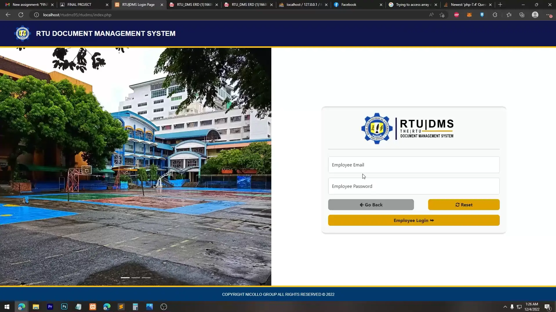 RTU Document Management System Dashboard